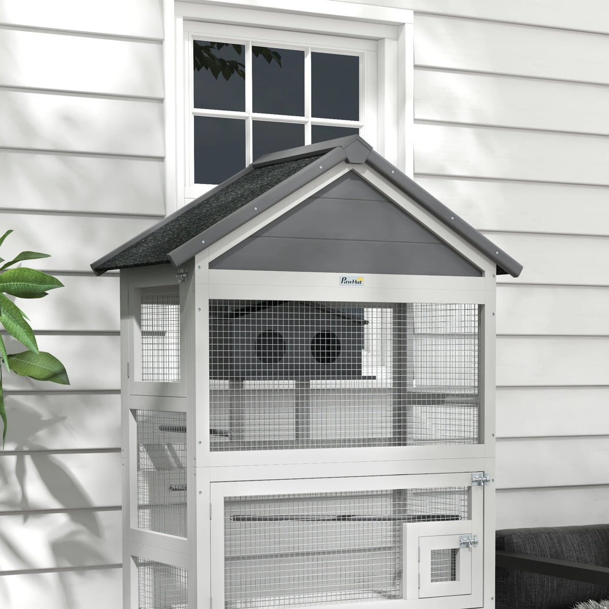 Bird Cage with Stand, Birdhouse and Ladder for Finches and Parakeets