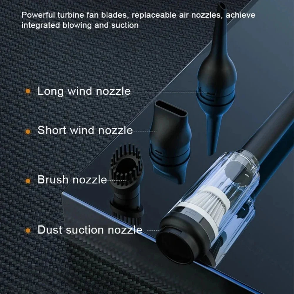 2 in 1 Cordless Air Duster and Vacuum with Brushless Motor, 9000mAh Battery and LED Light