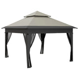 3 x 3m Pop-Up Gazebo with 1-Button Assembly, Double Roof, Mosquito Netting and Oxford Canopy