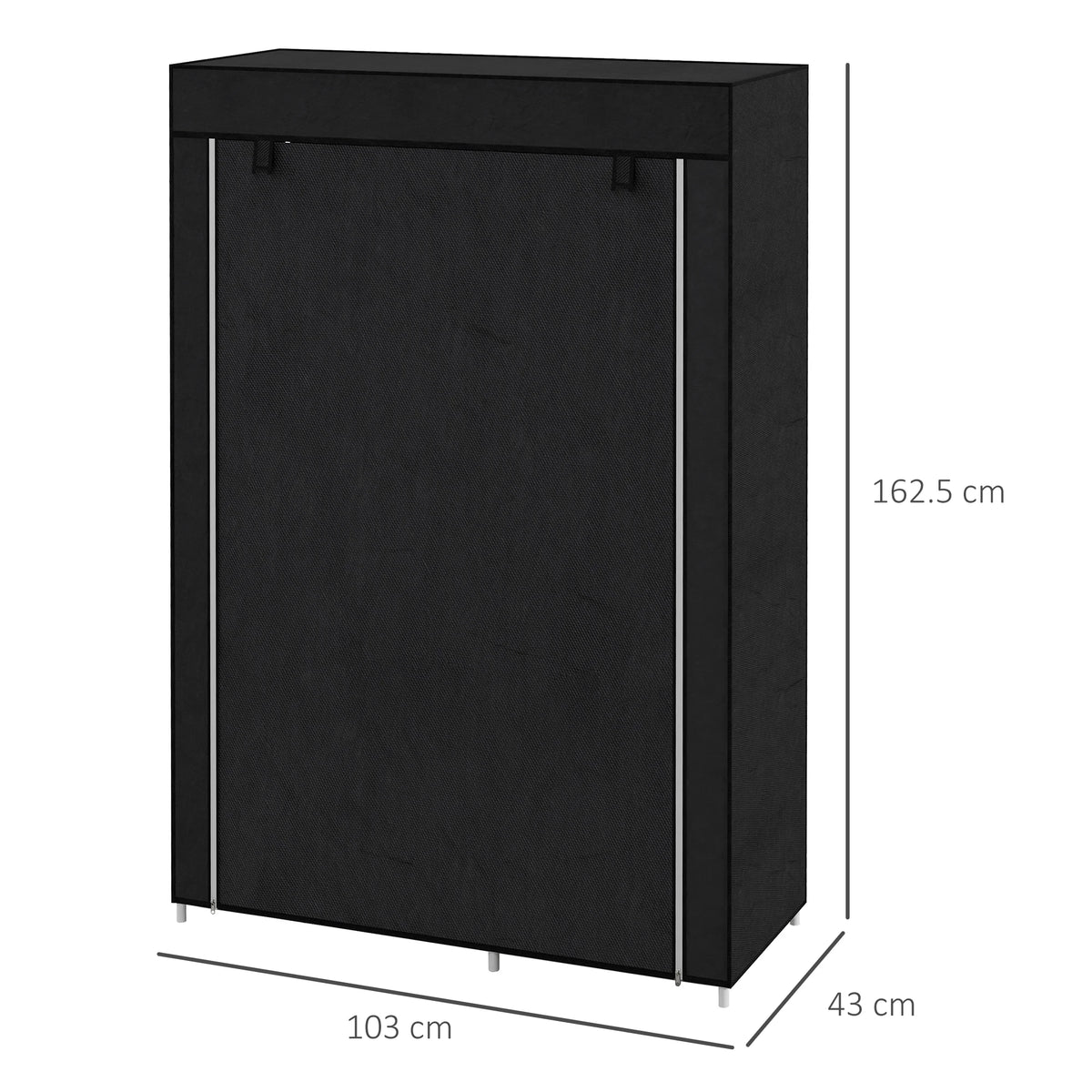 Fabric Wardrobe w/ Shelves Hanging Rail Foldable Closets