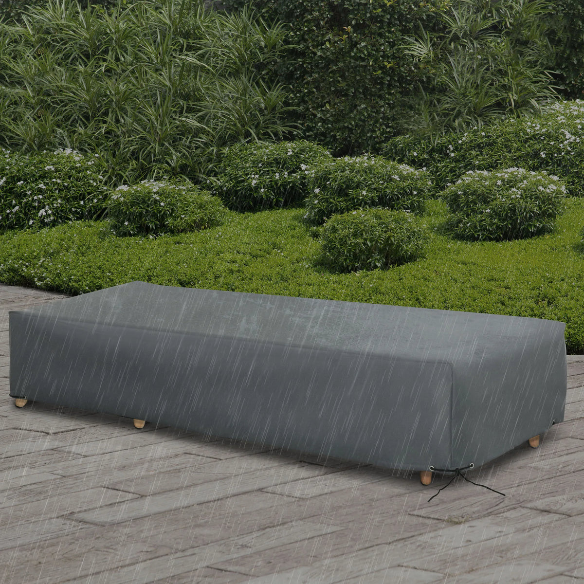200x73x35 cm Outdoor Garden Furniture Protective Cover Water UV Resistant Grey