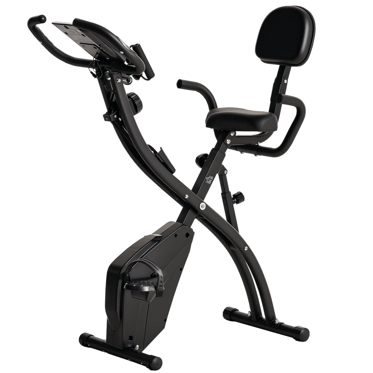 2-in-1 Folding Exercise Bike with 8-Level Magnetic Resistance and Arm Resistance Bands