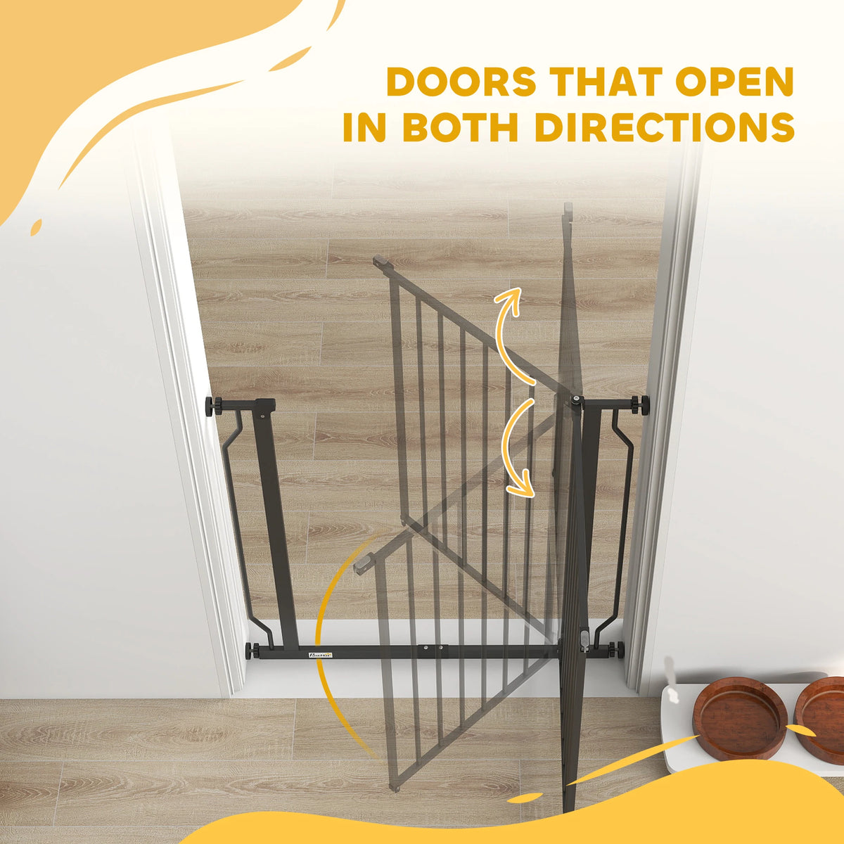 Dog Gate Wide Stair Gate w/ Door Pressure Fit, 75-85W cm