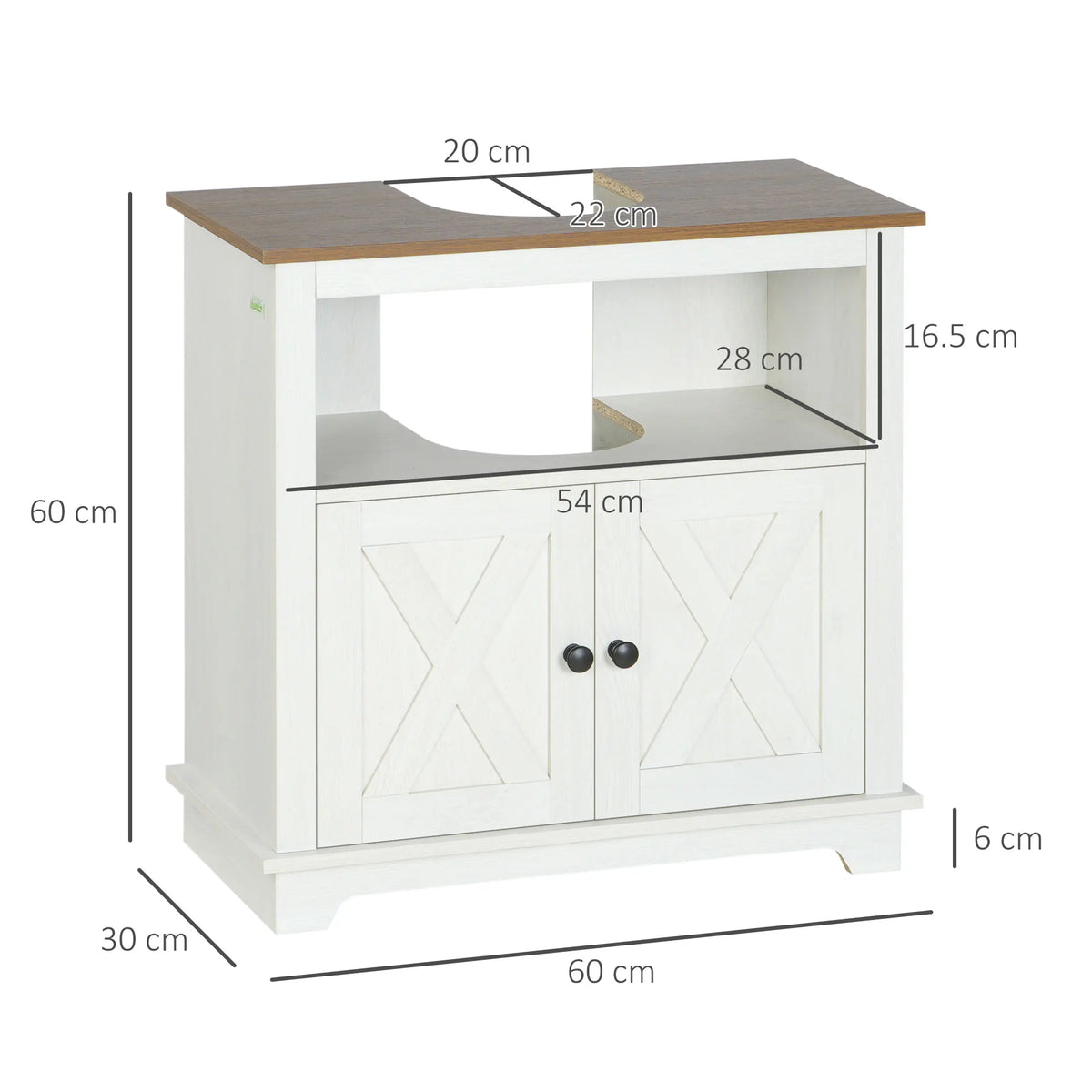 Bathroom Sink Cabinet, Freestanding Under-Sink Cabinet, White