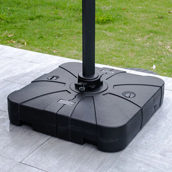 HDPE Square Plastic Outdoor Umbrella Stand, Fillable Parasol Base