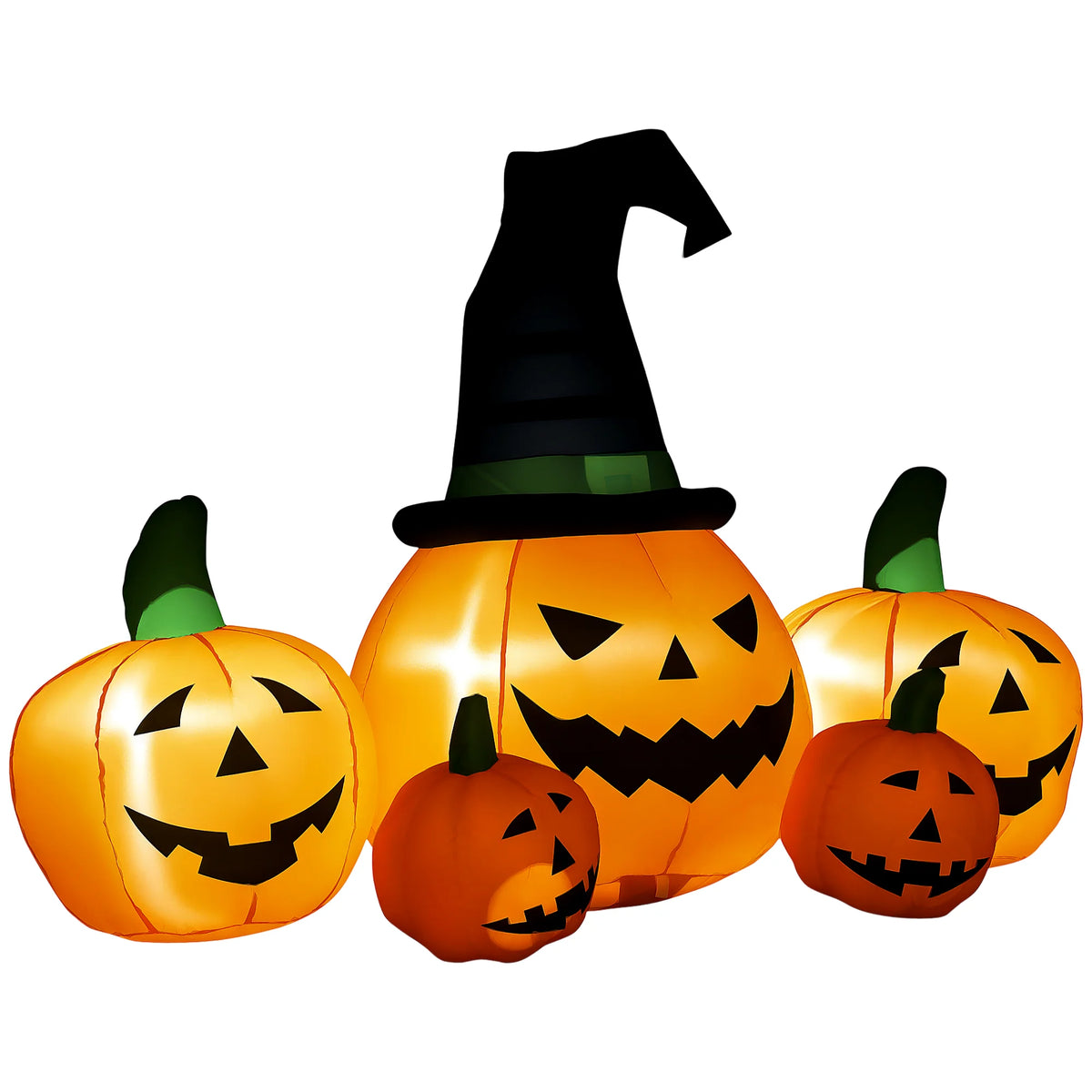 6ft Inflatable Halloween Pumpkin in Hat with LED Lights