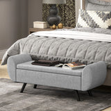 Large Linen Storage Ottoman Bench with Armrests and Lift-Top | 53.8L Storage Footstool Bed End Bench
