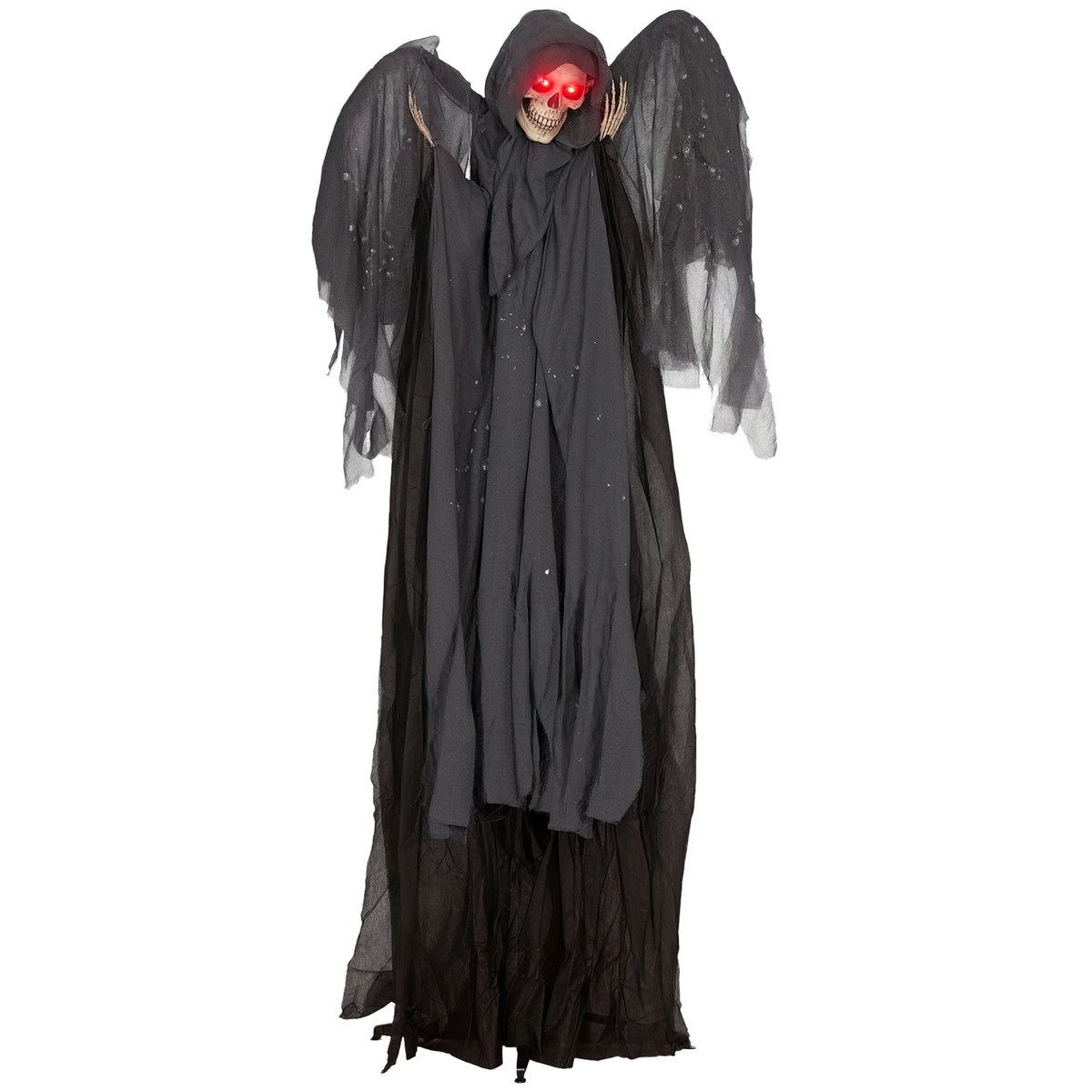Winged grim reaper animatronic prop 195cm tall with red eyes