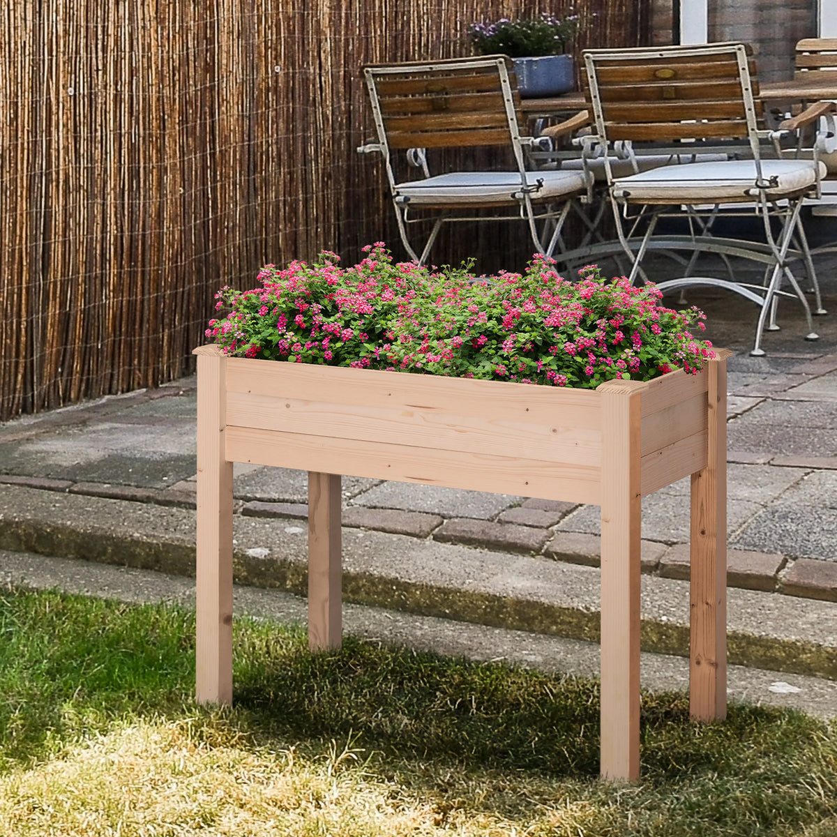 Raised Bed for Garden, Wooden Elevated Planter Box