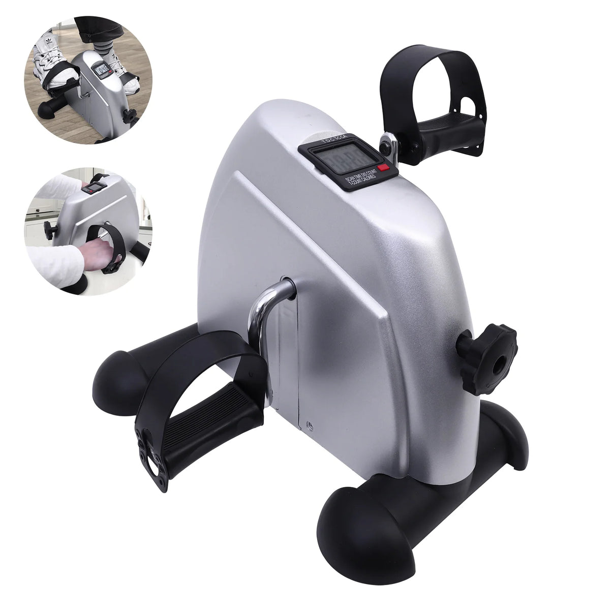 Mini Pedal Exercise Bike Under Desk Portable Cycle Trainer with LCD Display for Home Office