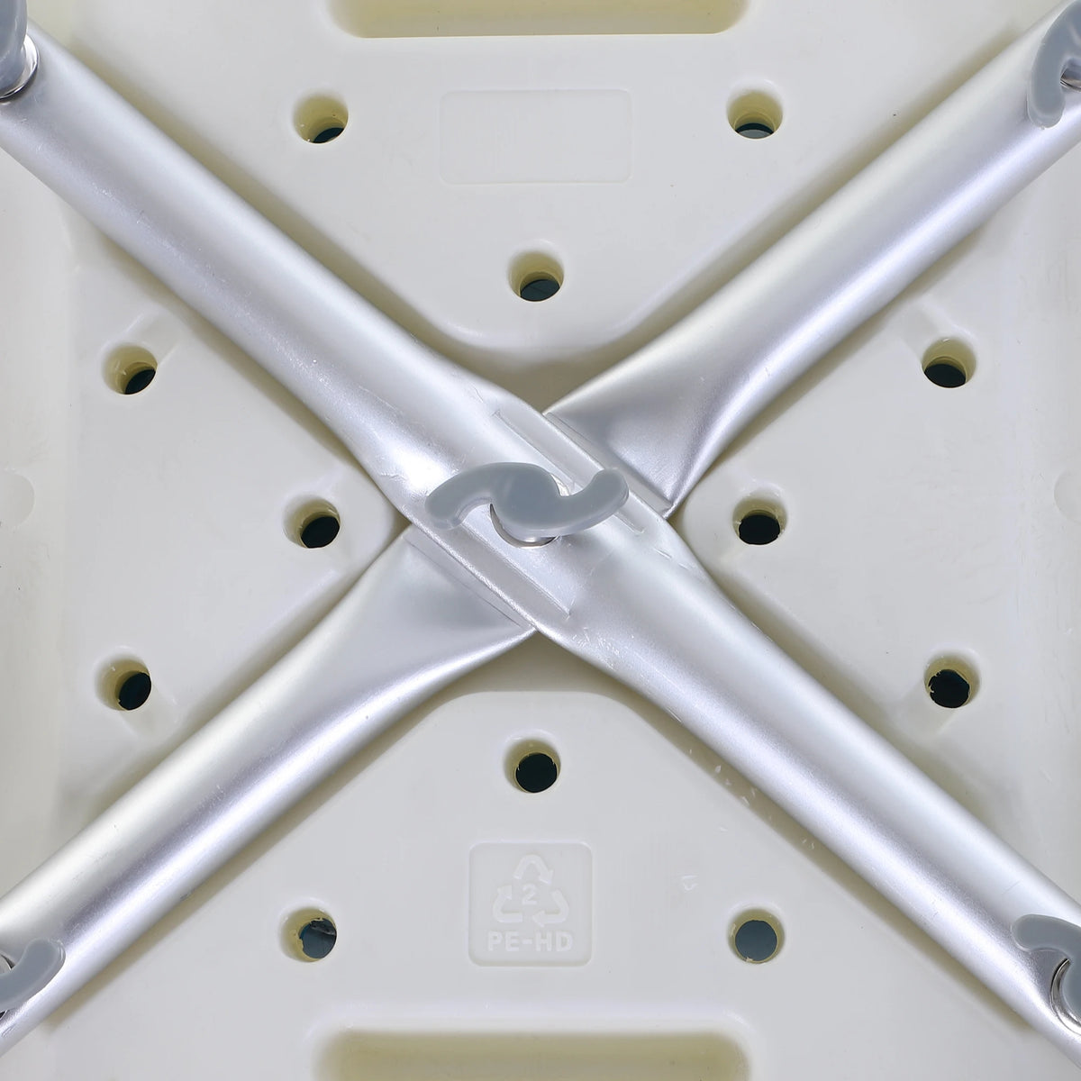 Adjustable Bath Stool with Non-Slip Feet and Drainage Holes, Aluminium Shower Seat, Blue