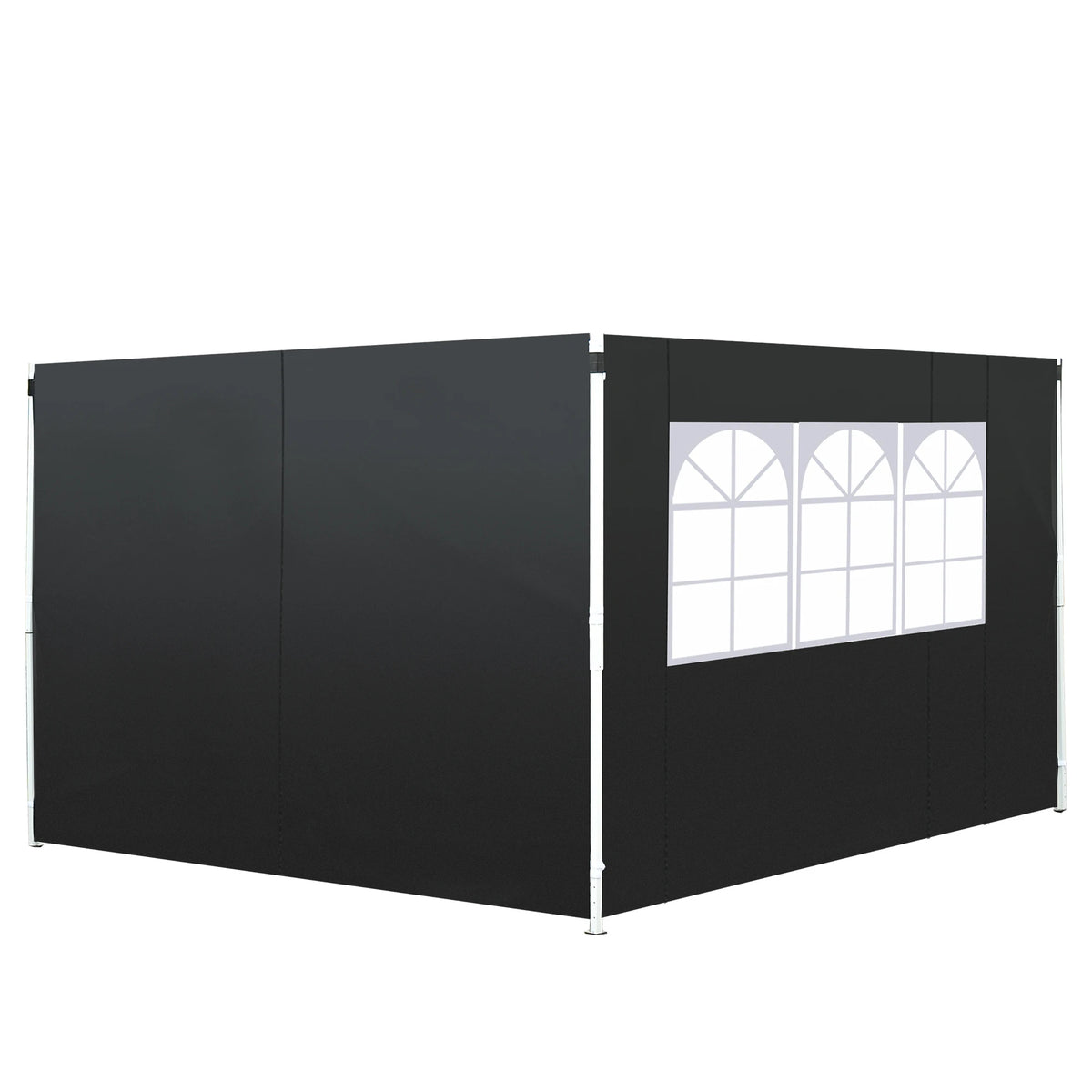 Gazebo Replacement Side Wall Panels Set of 2 with Window 3x2m Velcro Fixing PE Coated 210D Oxford Blue