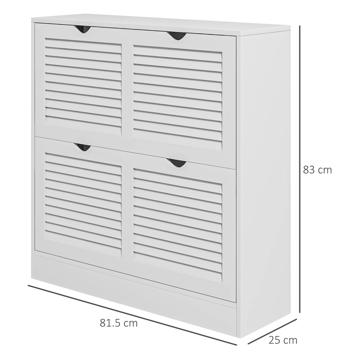 Slim Shoe Storage Cabinet with 2 Flip Drawers for Entryway, White