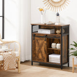 VASAGLE Industrial Sideboard with Sliding Barn Door | Adjustable Shelf Storage Cabinet 70x30x80cm