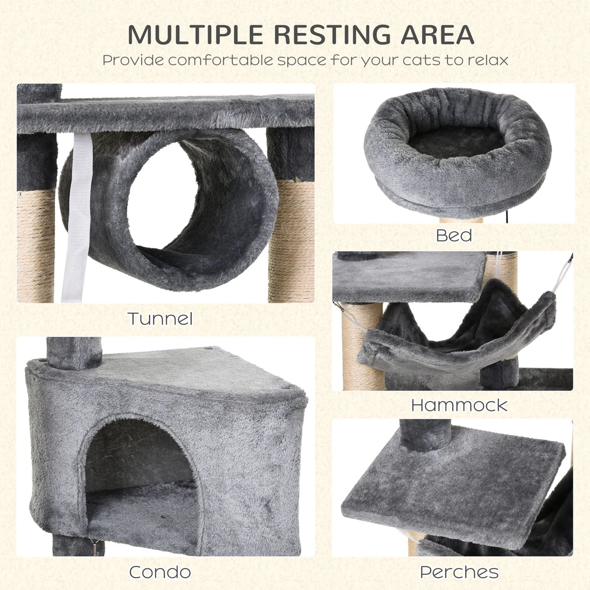 150CM Cat Tree Tower Kittens Activity Stand House Scratching Posts