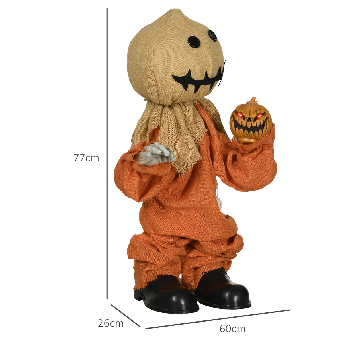 80cm Outdoor Halloween Witch Prop with Light-Up Eyes