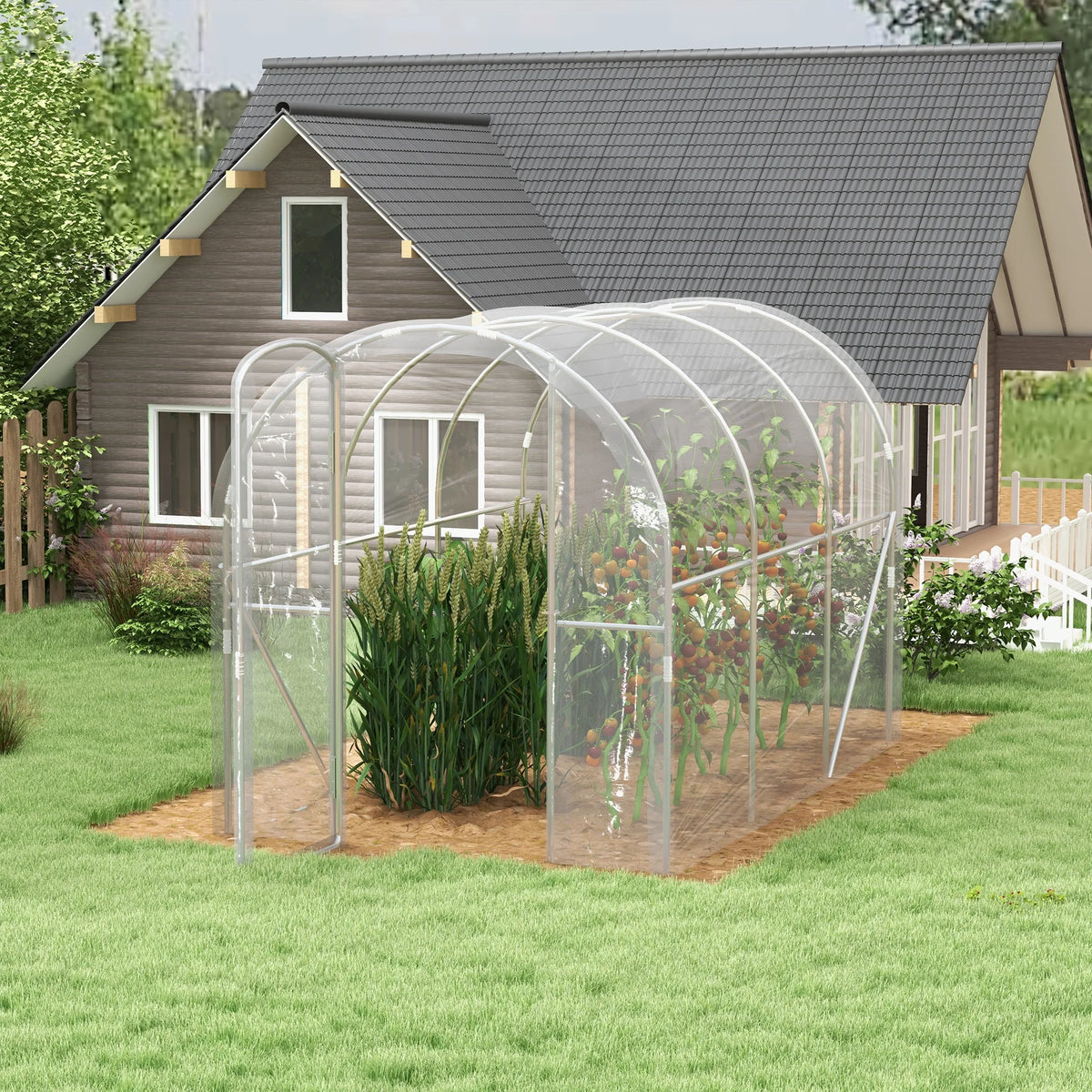 Polytunnel Greenhouse with Pe Cover, Walk-In Grow House, 3 X 2 X 2m
