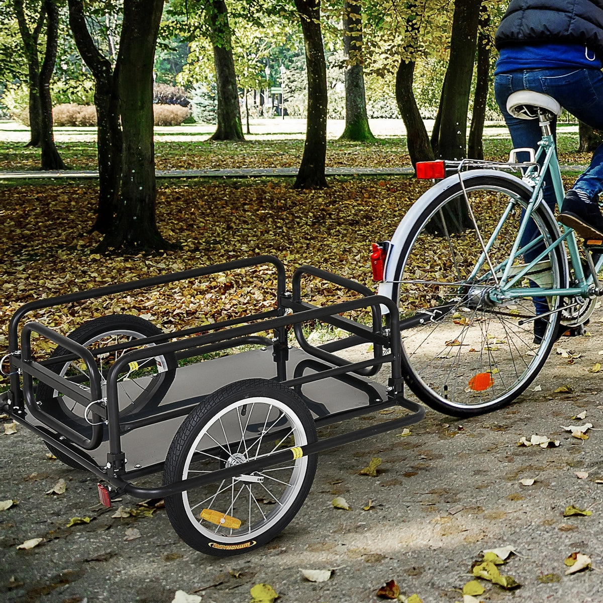 Bicycle Cargo Trailer for Shop Luggage Storage Utility w/ Hitch