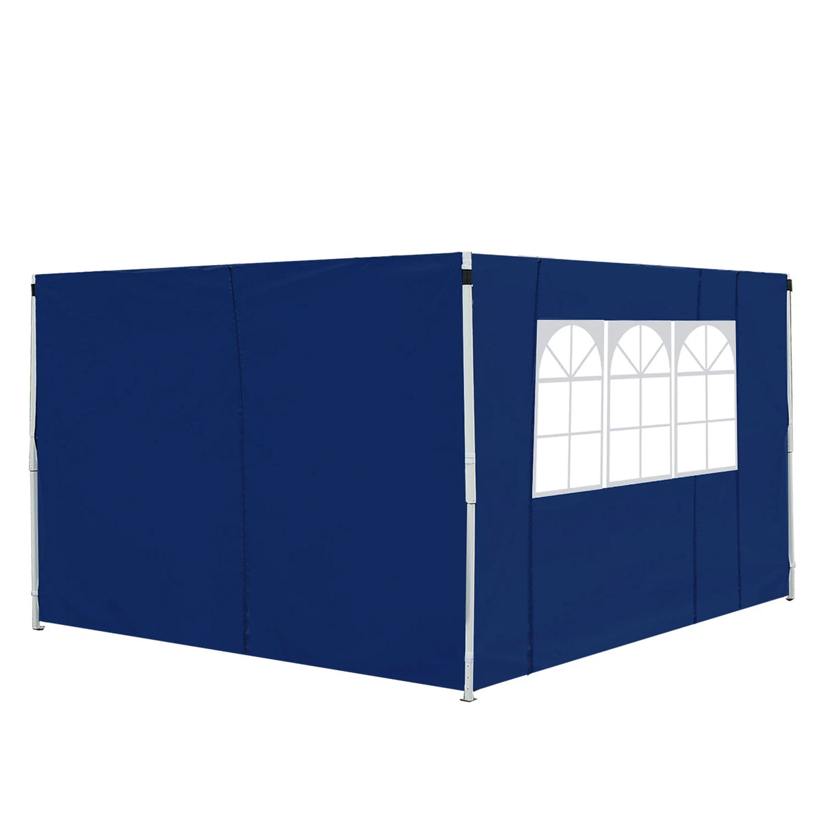 Gazebo Replacement Side Wall Panels Set of 2 with Window 3x2m Velcro Fixing PE Coated 210D Oxford Blue