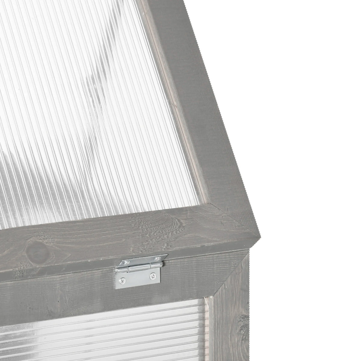 Wooden Cold Frame Mini Greenhouse with Polycarbonate Panels and 2 Shelves, Dark Grey