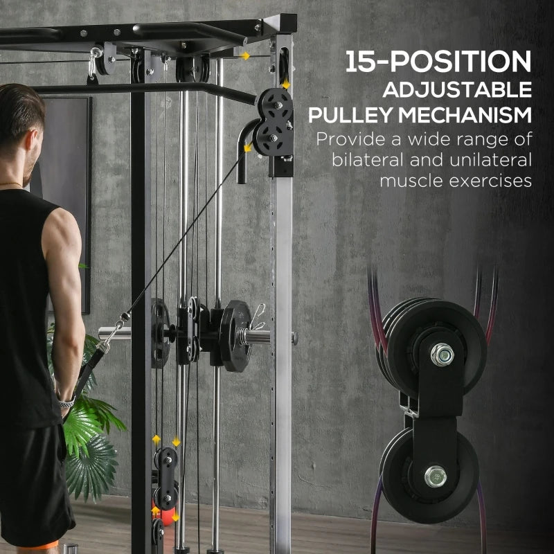 Multifunction Home Gym Machine with Pull Up Bar – 15 Position Adjustable Strength Training Equipment