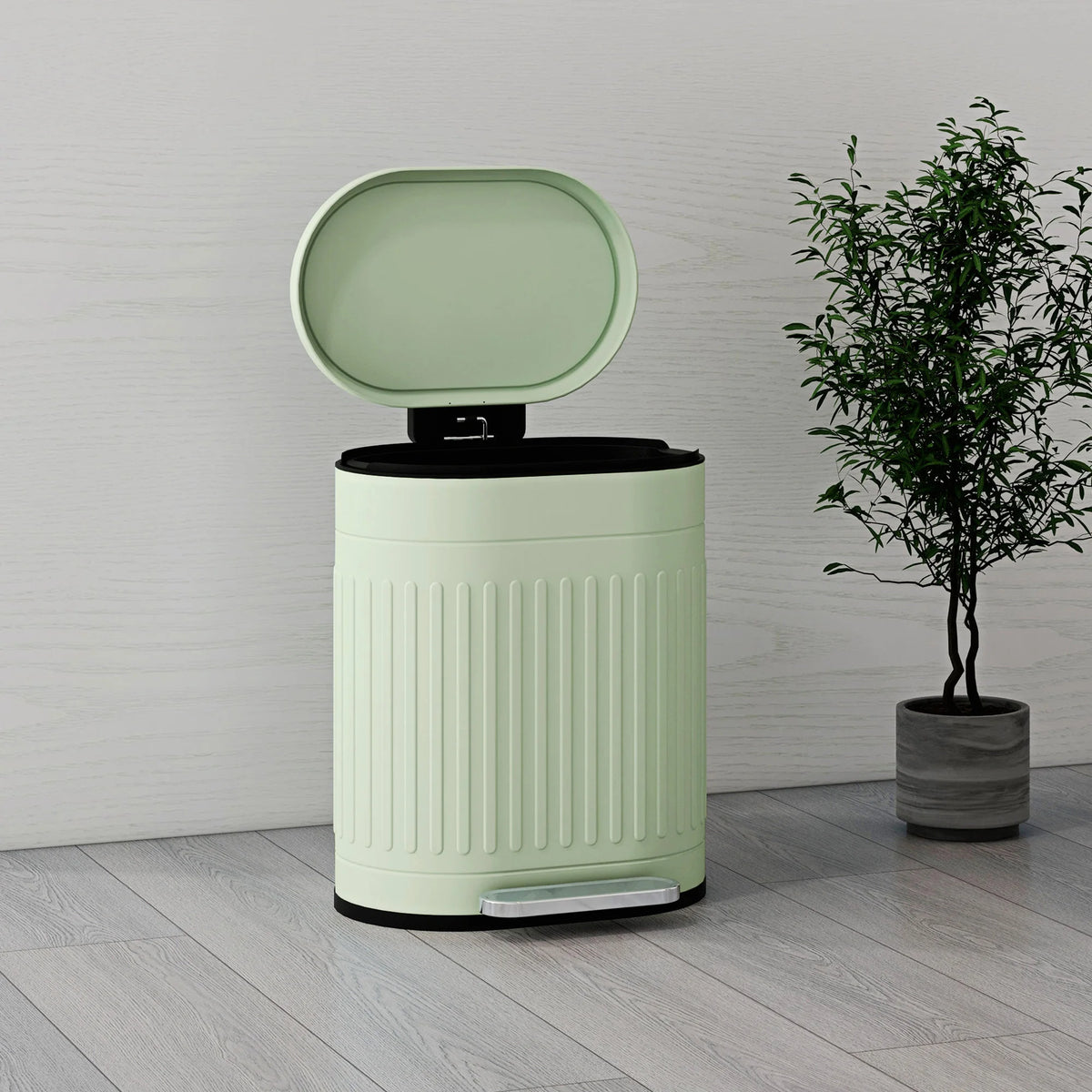 20L Pedal Bin, Metal Kitchen Bin with Soft-Close Lid