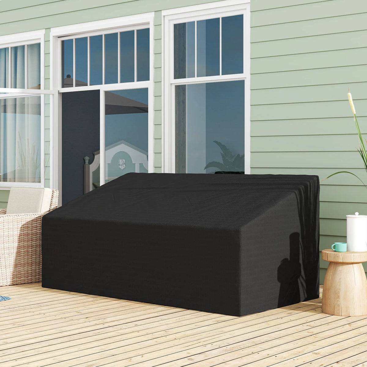 Garden Sofa Cover 218x111x63-101cm Waterproof 600D Oxford Cloth 3 Seater Outdoor Furniture Protector