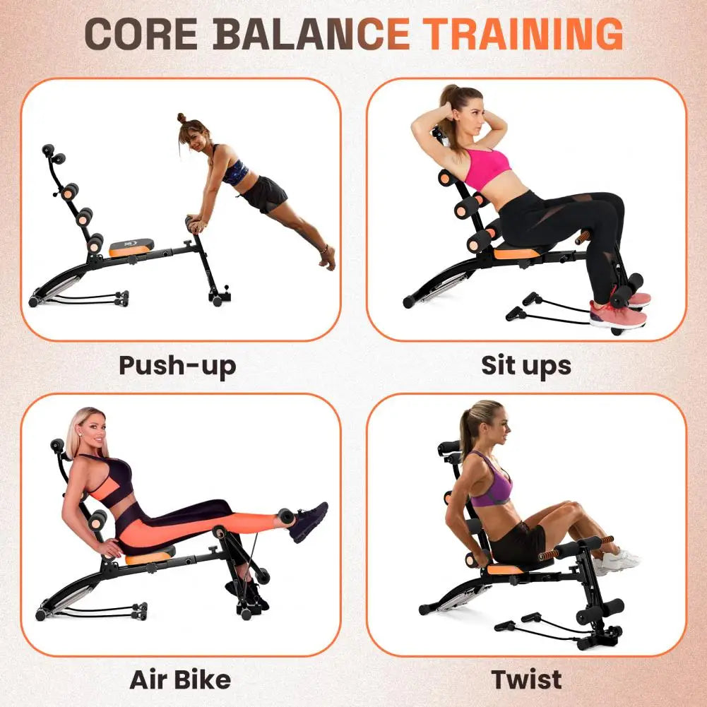 6 in 1 Adjustable Abdominal Workout Machine – Core & Sit Up Strength Training Bench