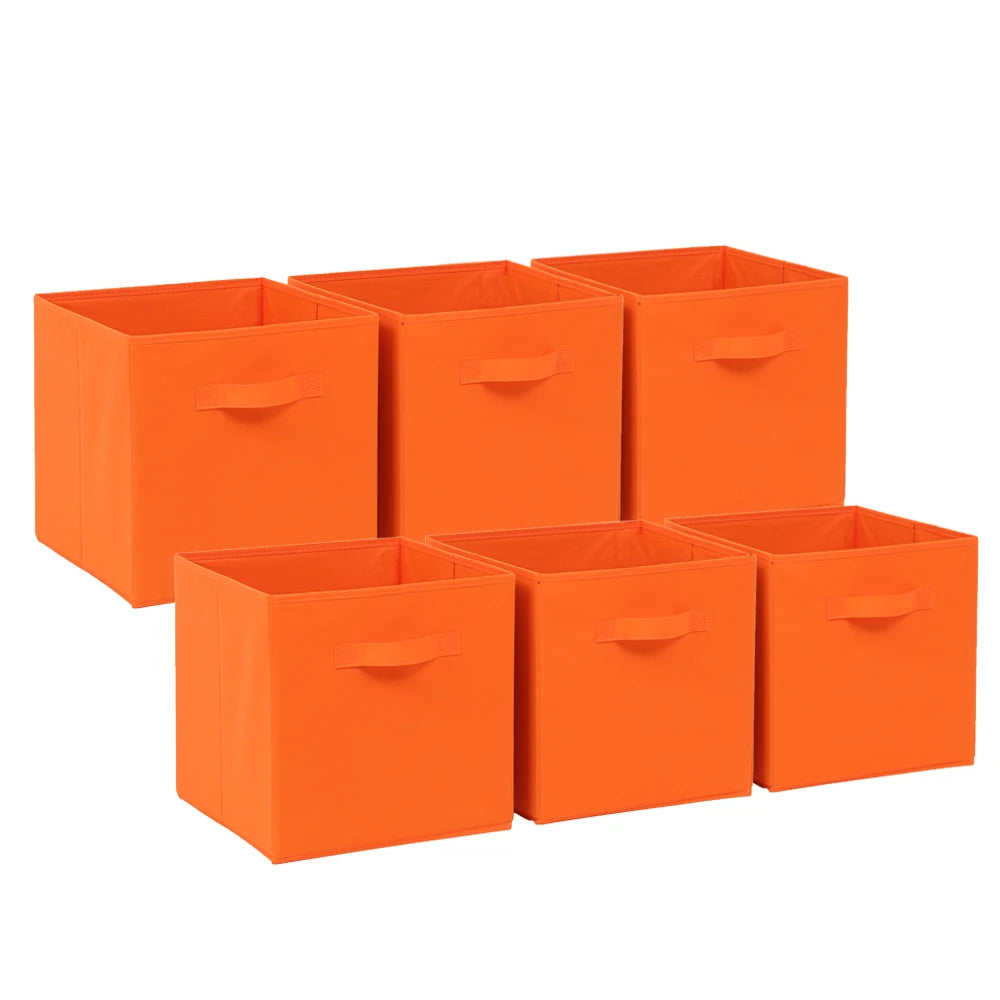 6 Pack Foldable Storage Cubes Fabric Storage Bins 30x30cm Wardrobe Organiser Boxes