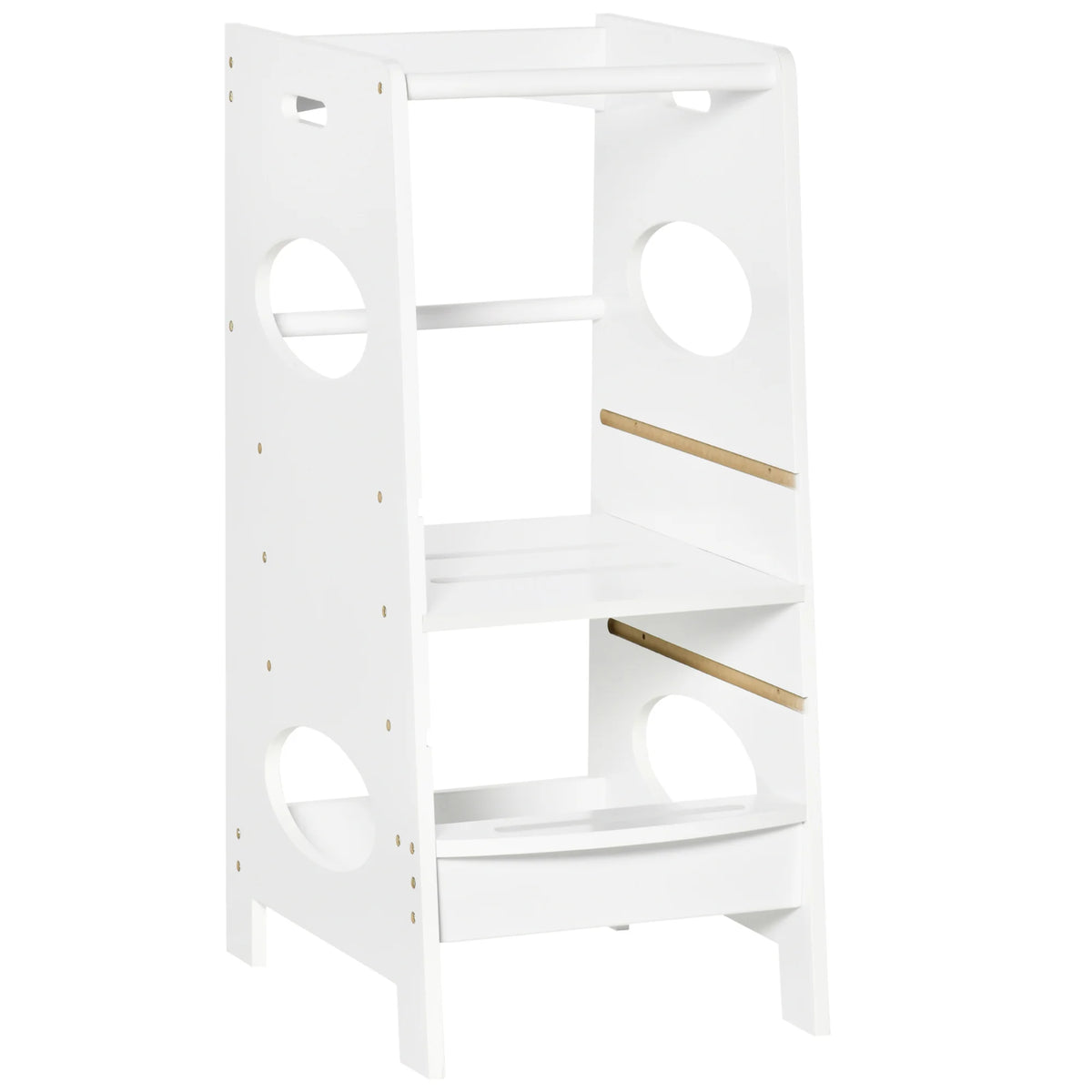 Toddler Step Stool Kids Adjustable Standing Tower with Safety Rail for Kitchen Counter