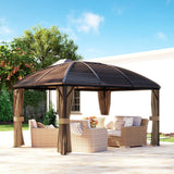 3 x 4m Hardtop Gazebo with Metal Roof, Aluminium Frame, Mosquito Netting and Curtains