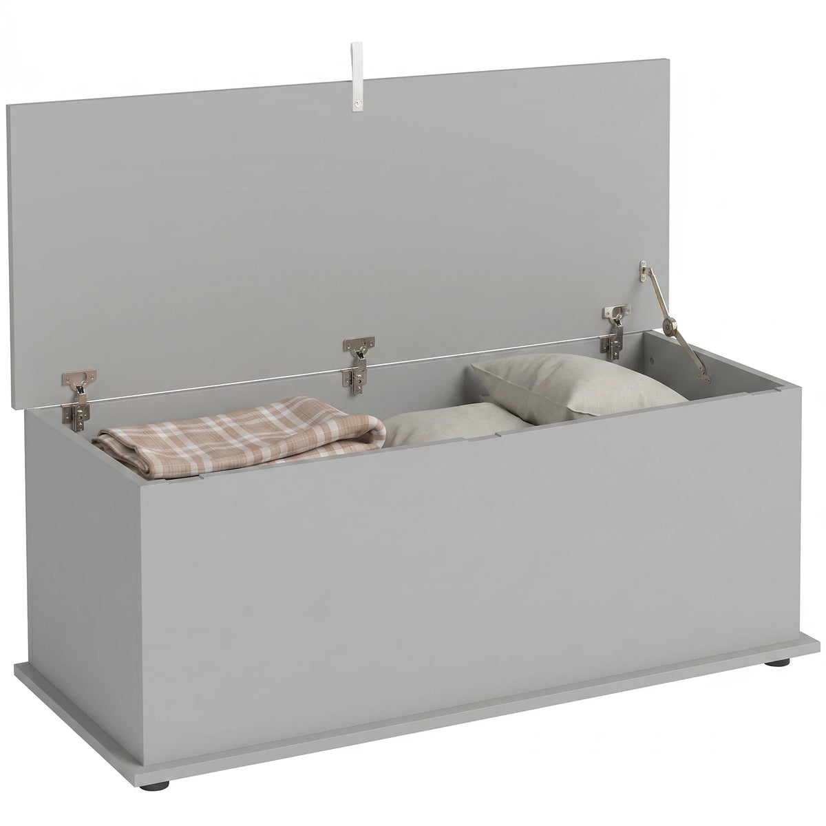 114L Storage Chest, Storage Box with Flip-Top Lid for Entryway, Grey
