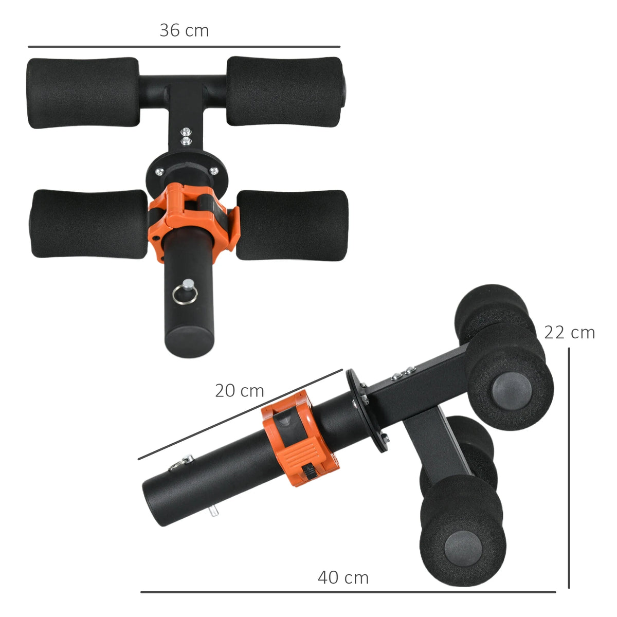Tib Bar for Lower Leg Training, Fits 5cm Weight Plates, Black