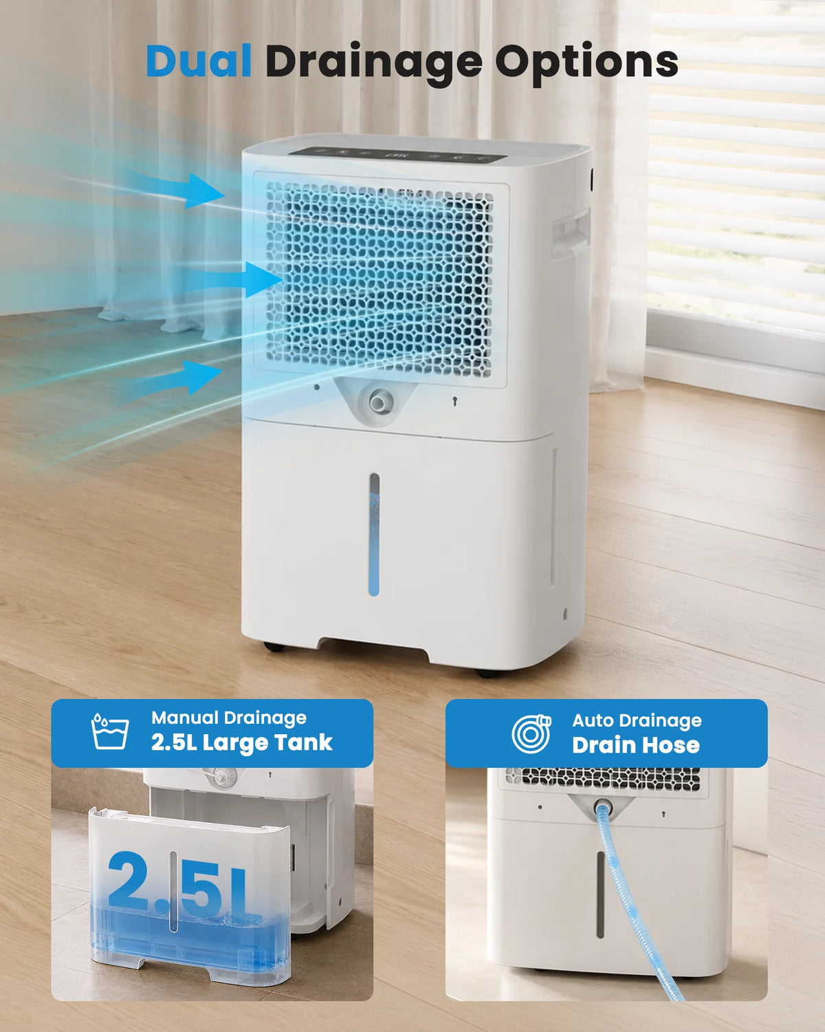 20L per Day Dehumidifier with Sleep Mode and 24-Hour Timer