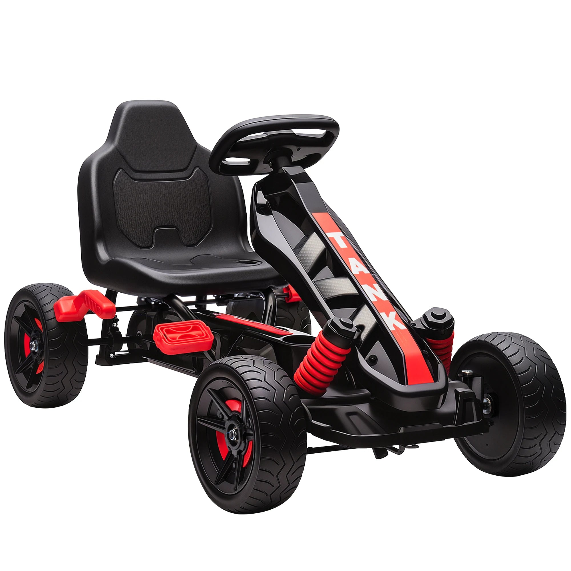 Kids Pedal Go Kart with Brake Forward Reverse 4 Wheel Ride On Toy