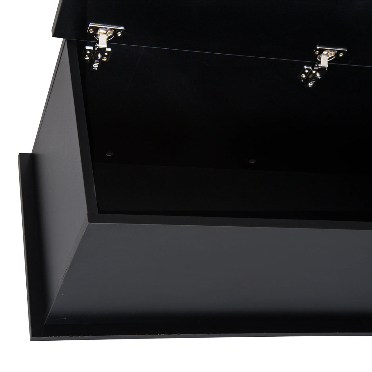 114L Storage Chest, Storage Box with Flip-Top Lid for Entryway, Black