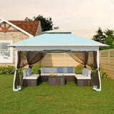 3 x 3m Heavy Duty Pop Up Canopy Gazebo with 4 Removable Mosquito Net Sidewalls Waterproof Sun Shelter for Camping and Outdoor Events