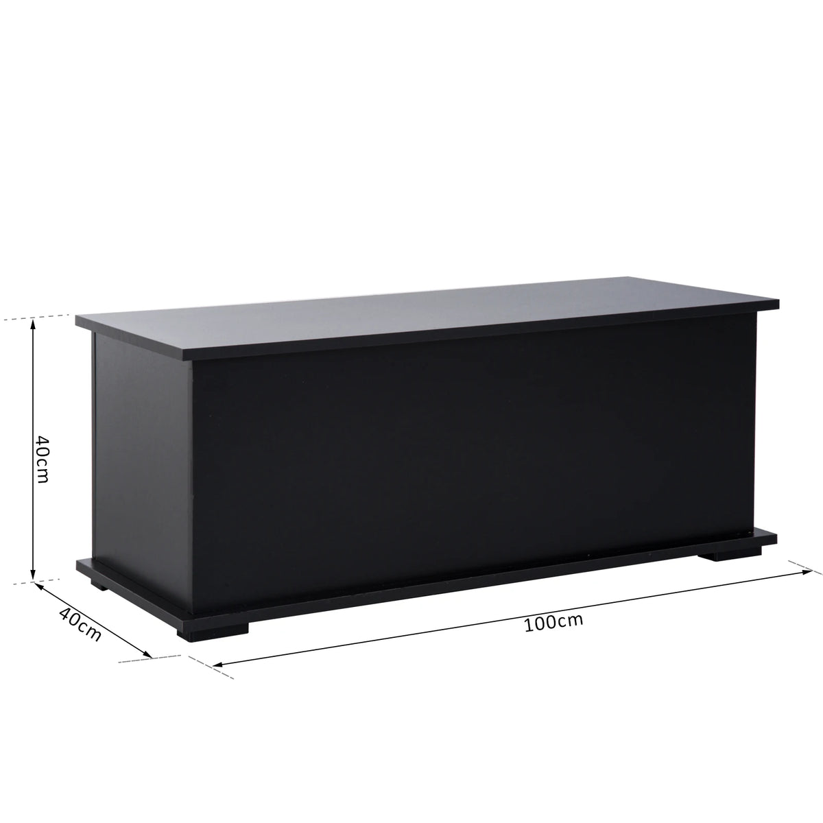 114L Storage Chest, Storage Box with Flip-Top Lid for Entryway, Black