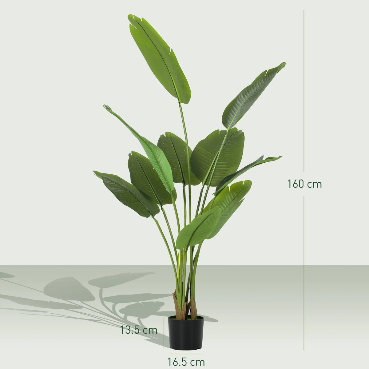 160cm Faux Banana Leaf Tree with Weighted Pot