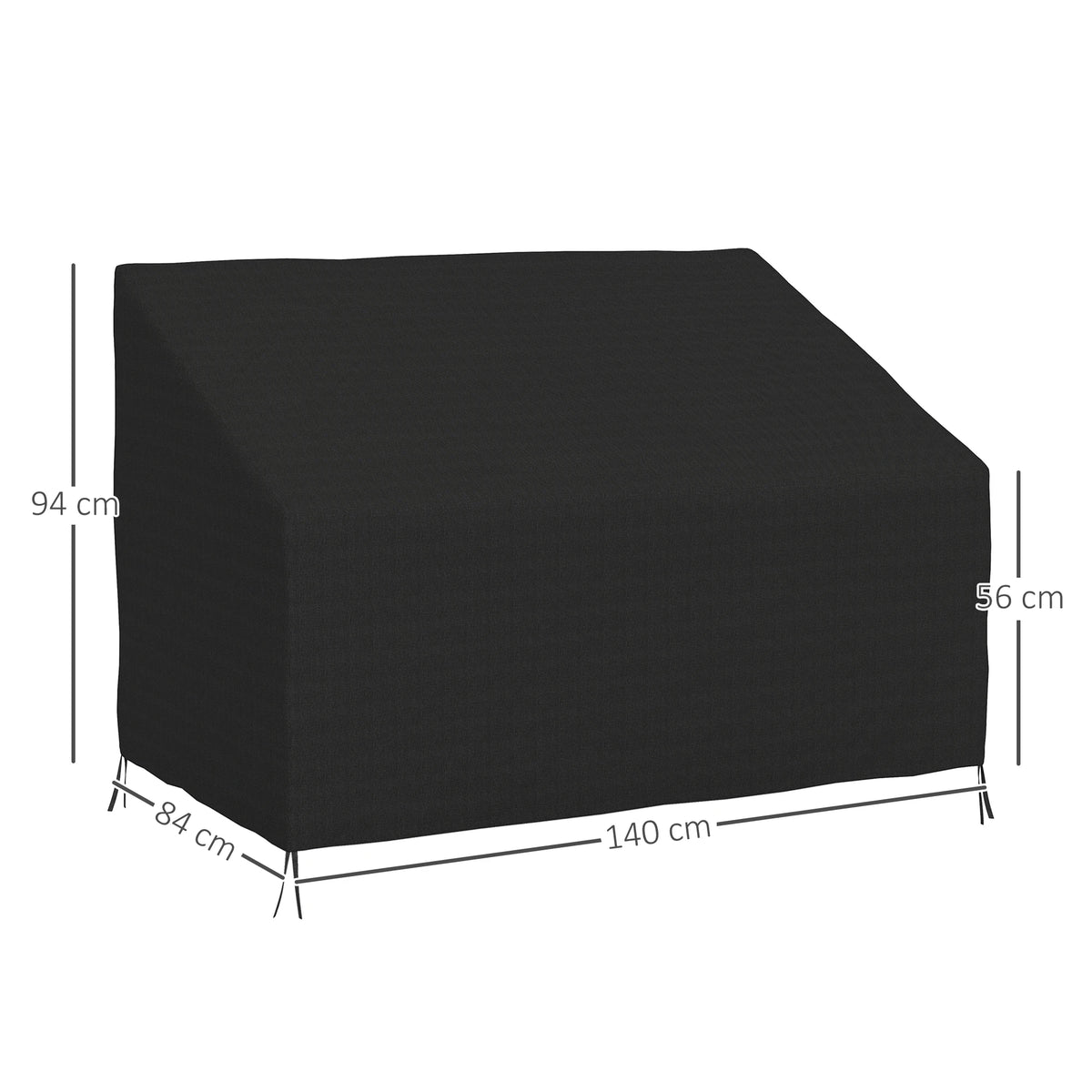 600D Oxford Cloth Furniture Cover, 2 Seater Sofa Protector for Garden Patio, Waterproof