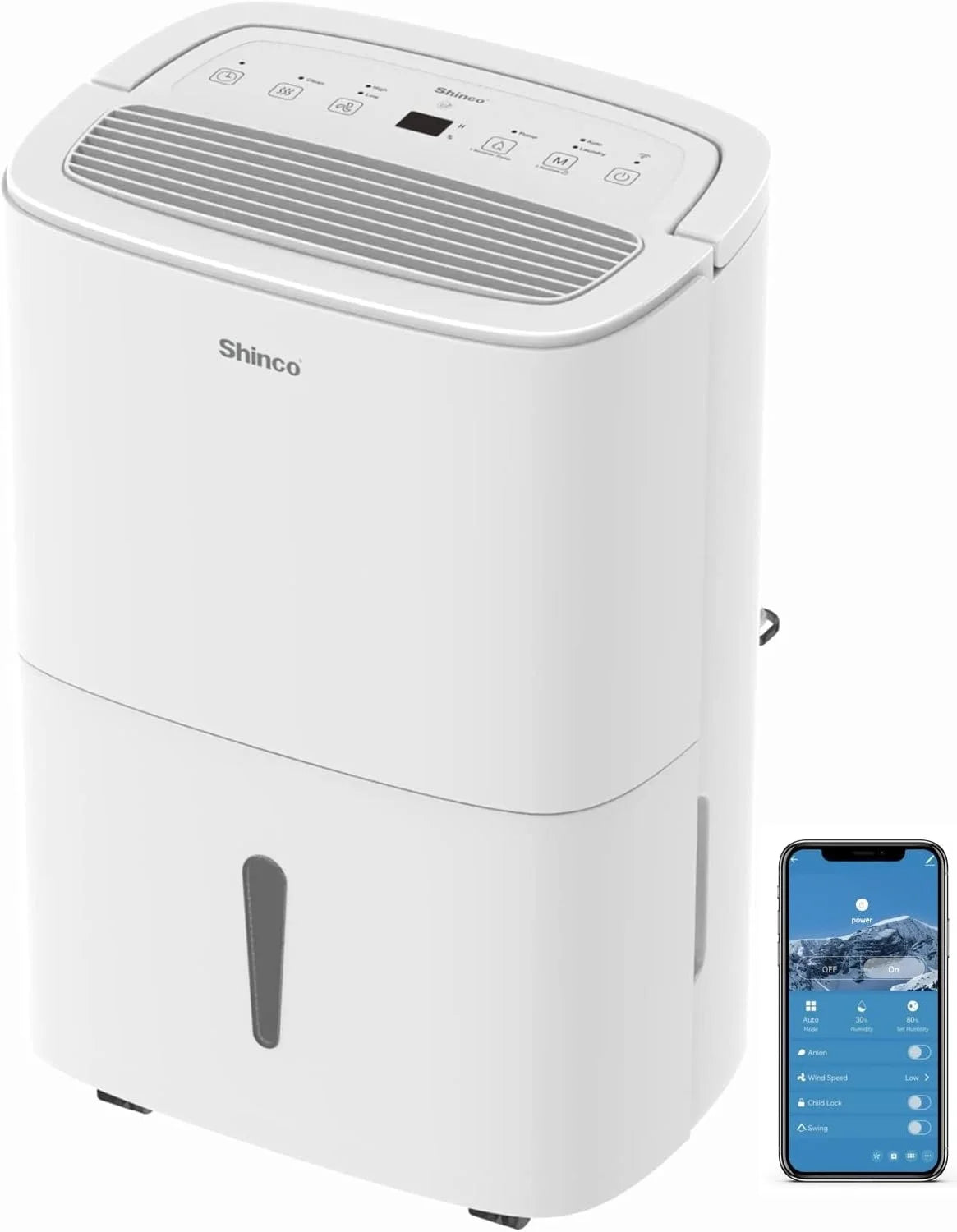 30L per Day Dehumidifier with WiFi, 24-Hour Timer and Laundry Drying