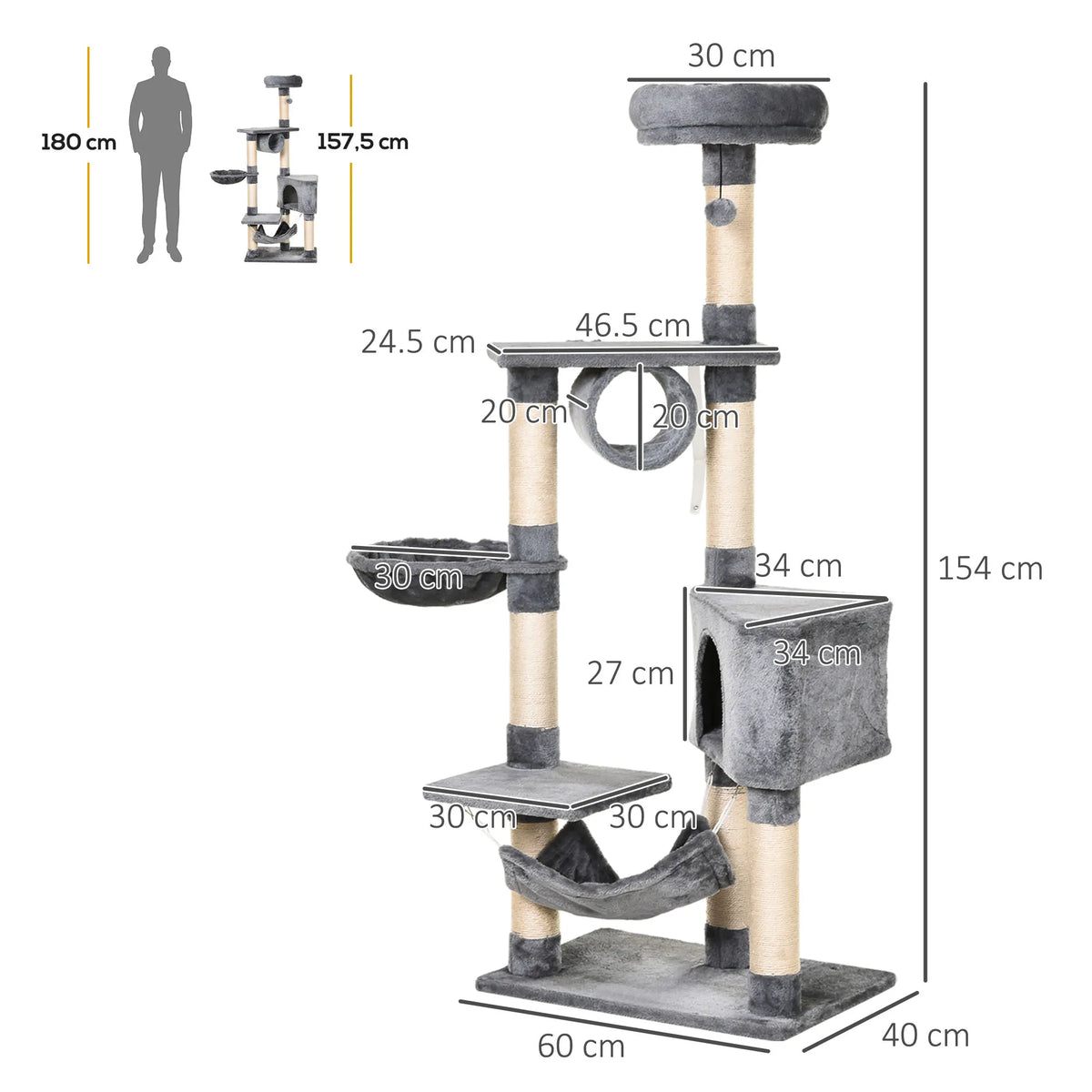 150CM Cat Tree Tower Kittens Activity Stand House Scratching Posts