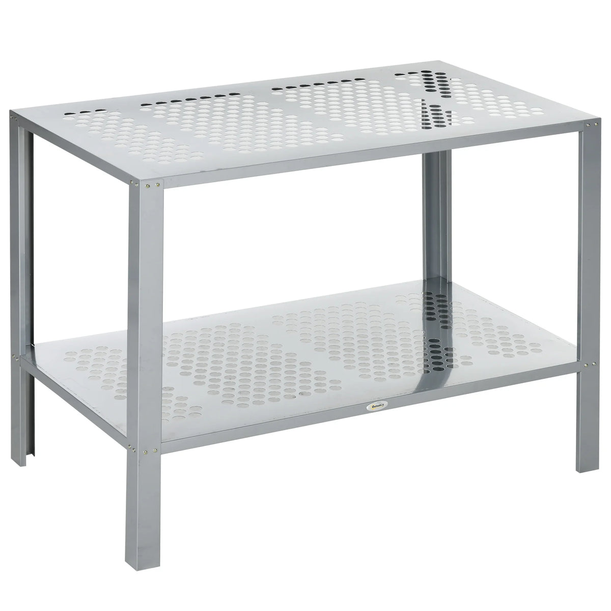 2-Tier Freestanding Plant Stand, Corner Flower Shelf for Indoor and Outdoor