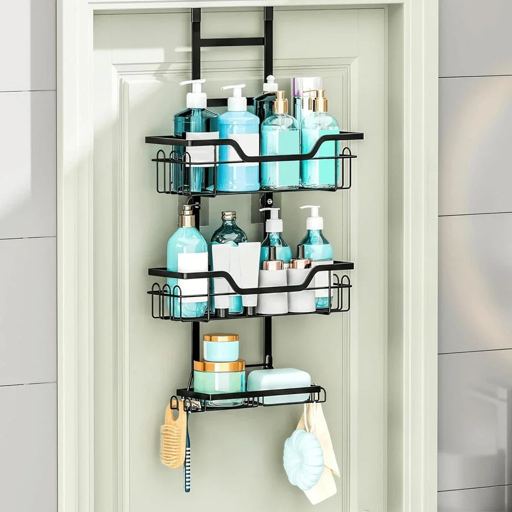 Over Door Shower Caddy 3 Tier Bathroom Hanging Storage Rack Stainless Steel Organizer