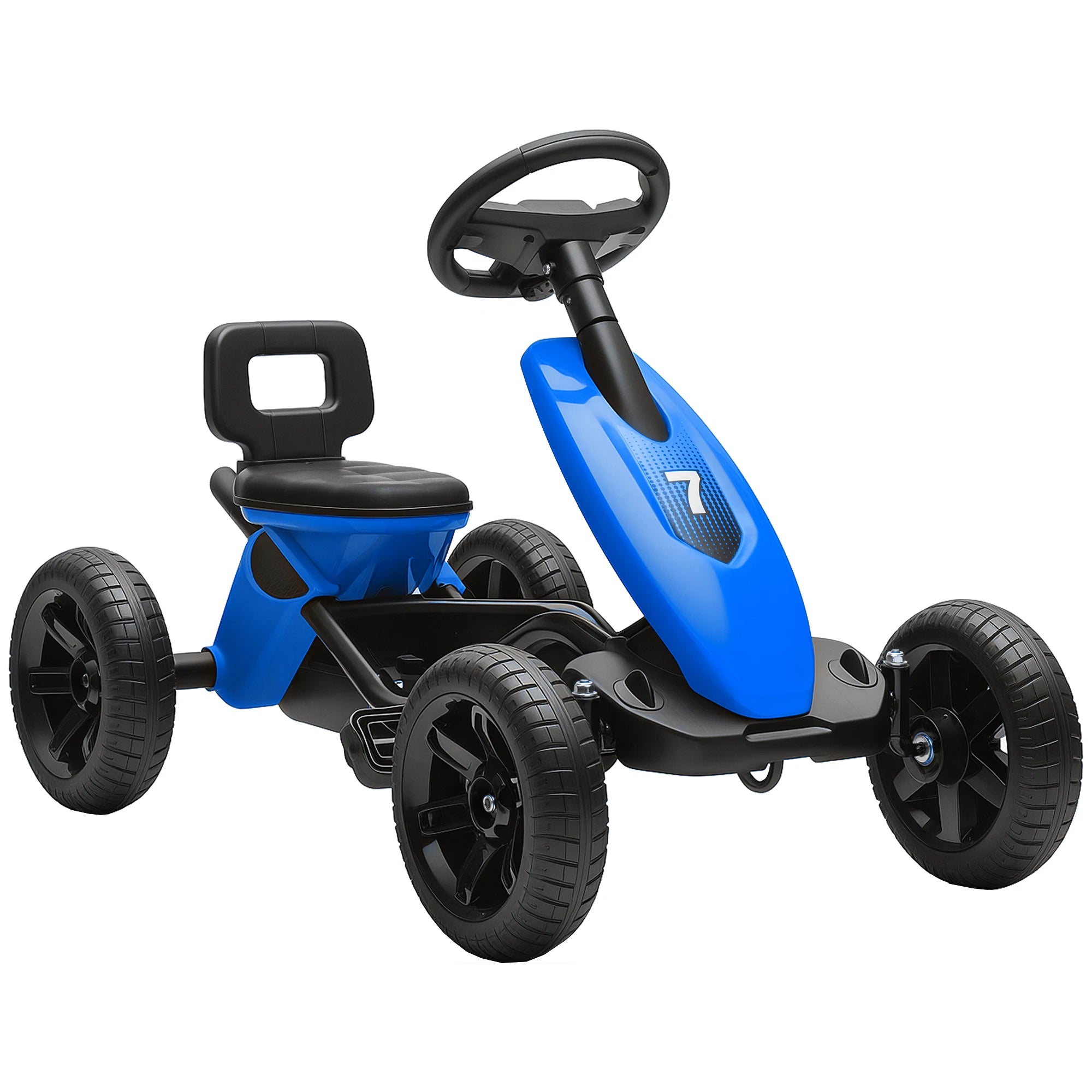Kids Pedal Go Kart with EVA Wheels Metal Frame Ride On Toy