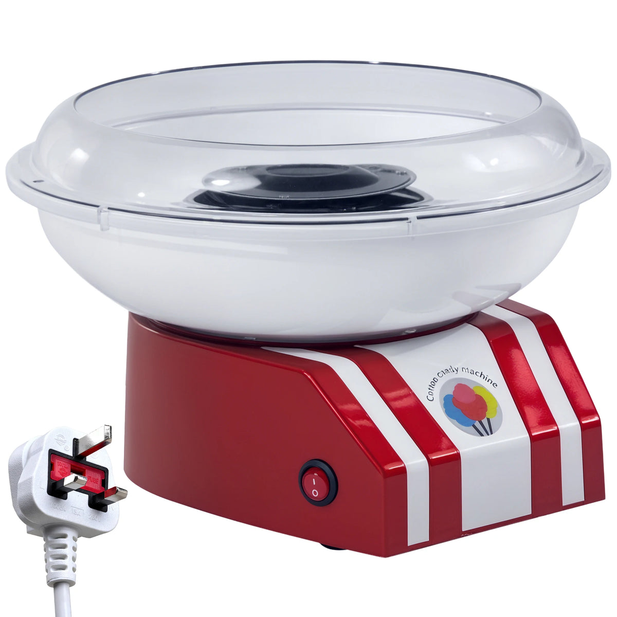 Electric Candy Floss Machine for Home with Sticks and Sugar Scoops, Red