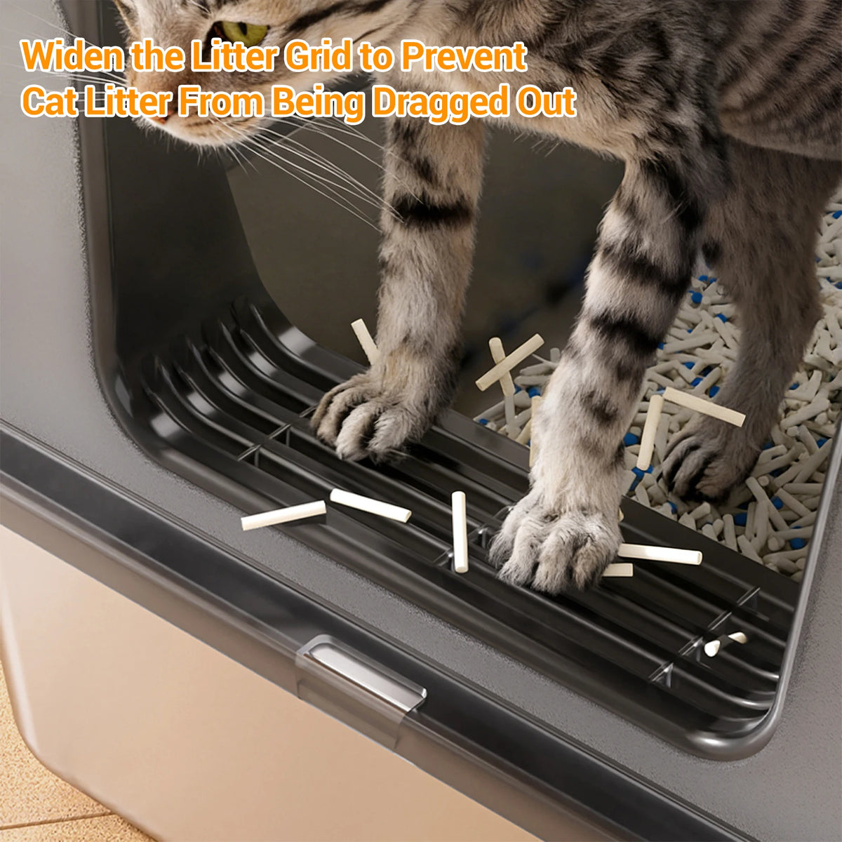 Non-Stick Stainless Steel Cat Litter Box Side Opening Splash Proof Leak Proof Large Metal with Lid