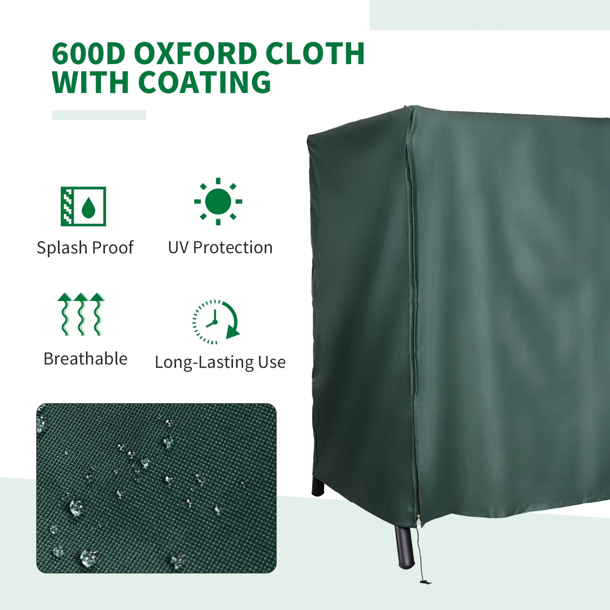 3 Seater Swing Chair Cover, 600D Oxford Garden Furniture Cover with Zip