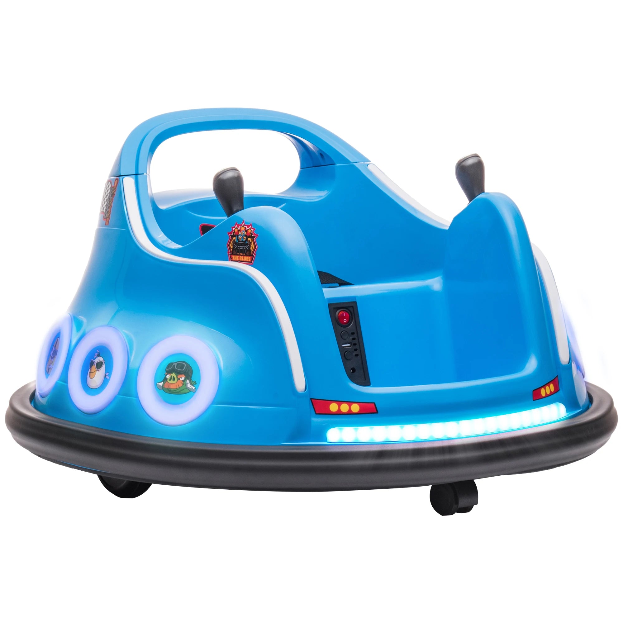 Angry Birds Licensed Kids Bumper Car | 360° Spin Remote Control Ride-On with LED & Music