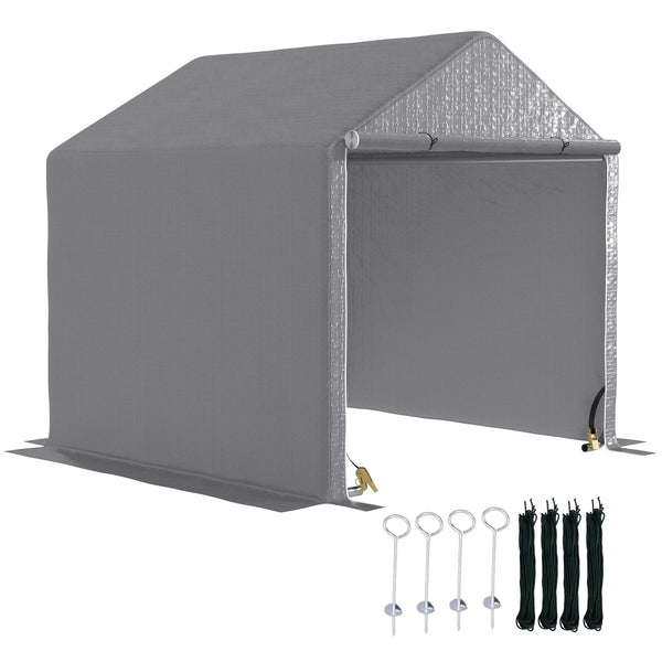 6.5' X 6.5' X 6.5' Garden Garage Storage Tent Steel Frame Waterproof, Gray